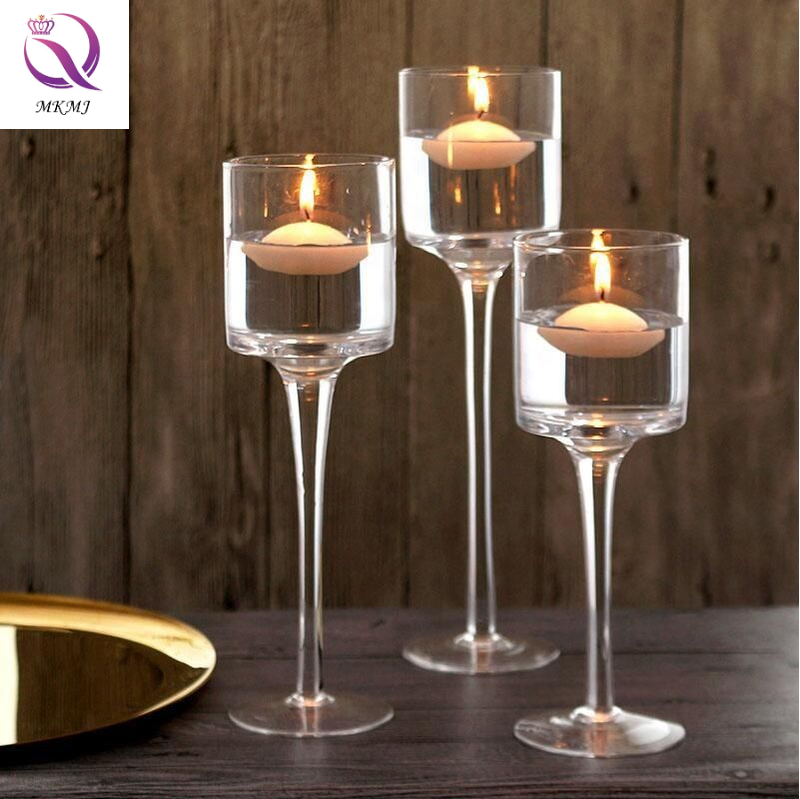 Romantic Valentine's Day Dinner  Wedding Restaurant Atmosphere candle Cup Container Glass Candle holder floating candle