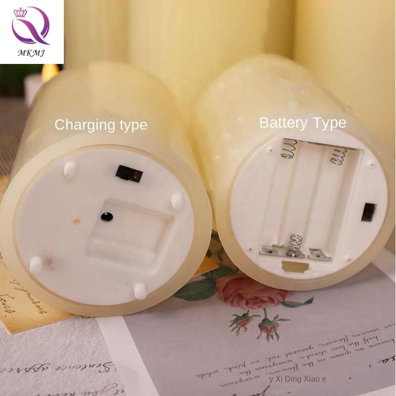 Wholesale Candlelight Concert Script Wedding Swing Remote Control Charging Simulation Paraffin LED Electronic Candle Lamp