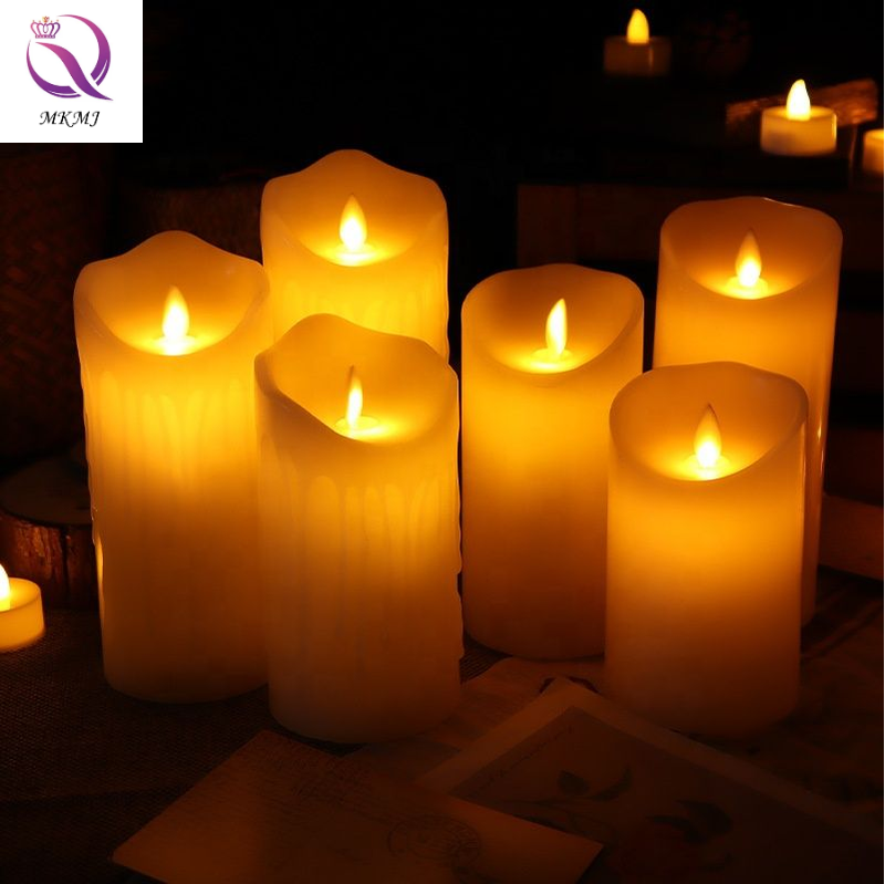 Wholesale Candlelight Concert Script Wedding Swing Remote Control Charging Simulation Paraffin LED Electronic Candle Lamp