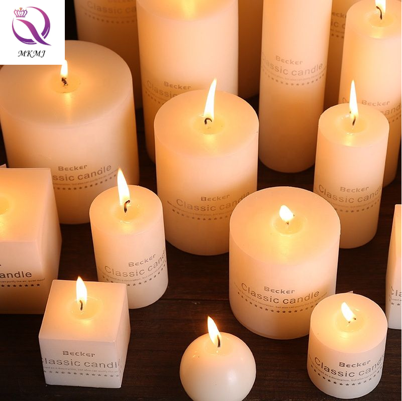 Wholesale ivory white cylindrical wedding burning candle hotel church Christmas restaurant home decoration large paraffin candle