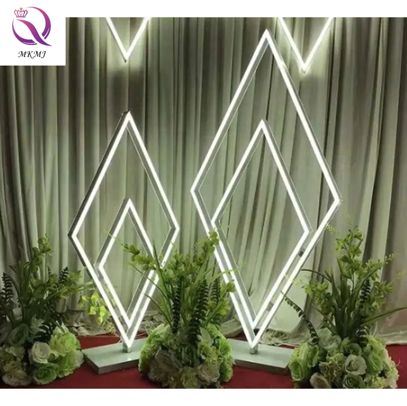 New Wedding Props Diamond Shaped White Road Lead Led Lighting Wedding Hotel Wedding Walkway Decoration