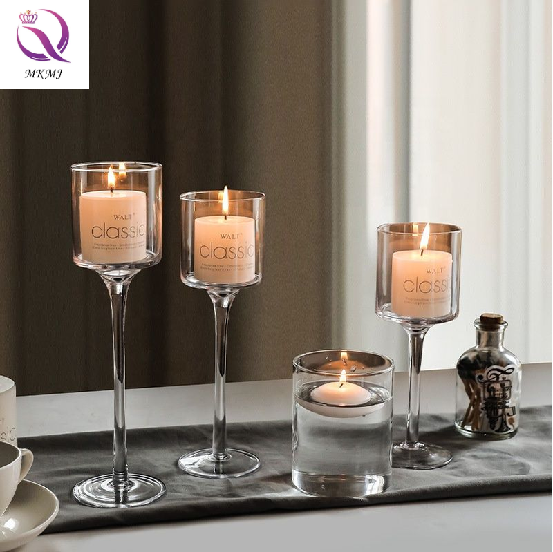 Romantic Valentine's Day Dinner  Wedding Restaurant Atmosphere candle Cup Container Glass Candle holder floating candle