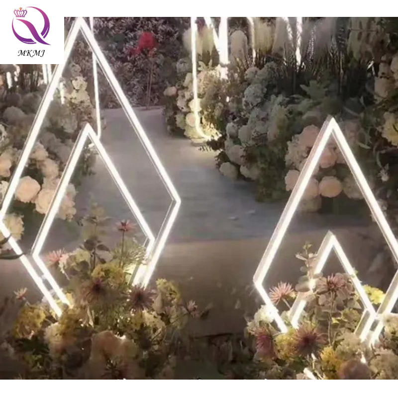 New Wedding Props Diamond Shaped White Road Lead Led Lighting Wedding Hotel Wedding Walkway Decoration