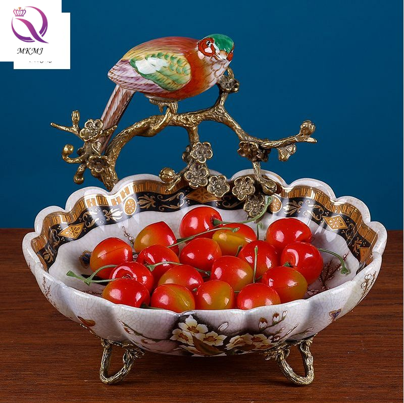 American Household Accessories Dried Fruit Dish Decoration European Living Room Ceramic Storage Tray Artifact Decoration