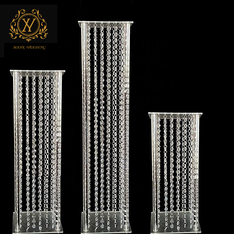 Wedding Supplies Acrylic Pendant Tall Wedding Centerpieces Table Decoration Crystal Clear Flower Stand Road Rack