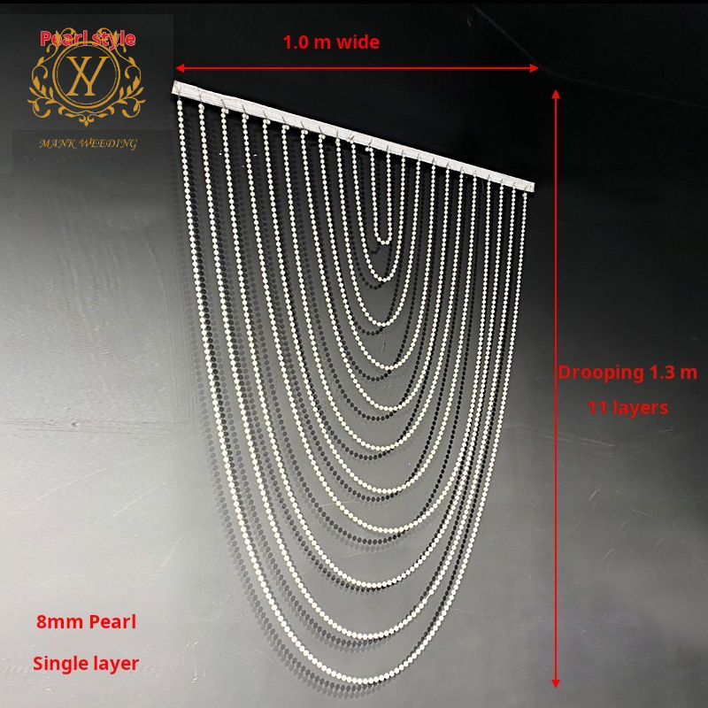 Light Luxury Wedding Sagging Bead Chain High Quality Water Wave Pearl Curtain Pearl Ceiling Decoration