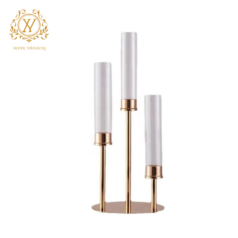 Wedding Gold Backgamp Candlestick Road Lead Stage Candlestick Chandelier 3 6 8 10 Arm Metal Candle Holder Decoration