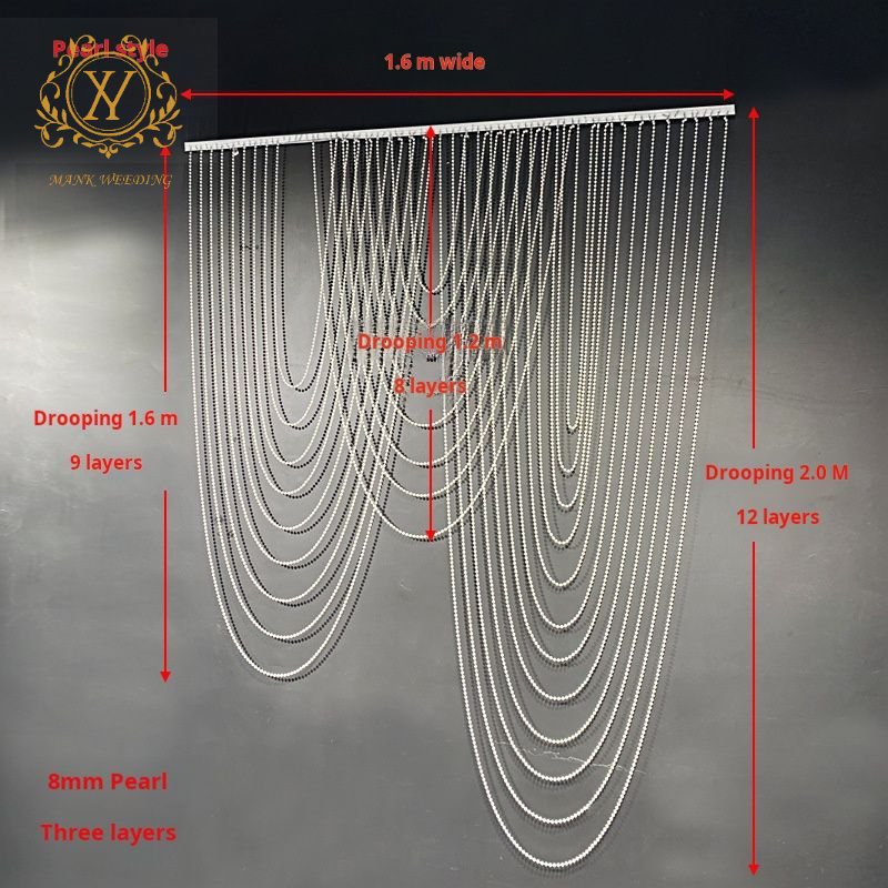 Light Luxury Wedding Sagging Bead Chain High Quality Water Wave Pearl Curtain Pearl Ceiling Decoration