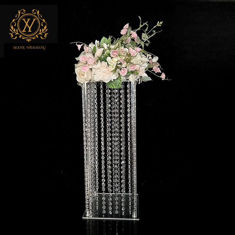 Wedding Supplies Acrylic Pendant Tall Wedding Centerpieces Table Decoration Crystal Clear Flower Stand Road Rack