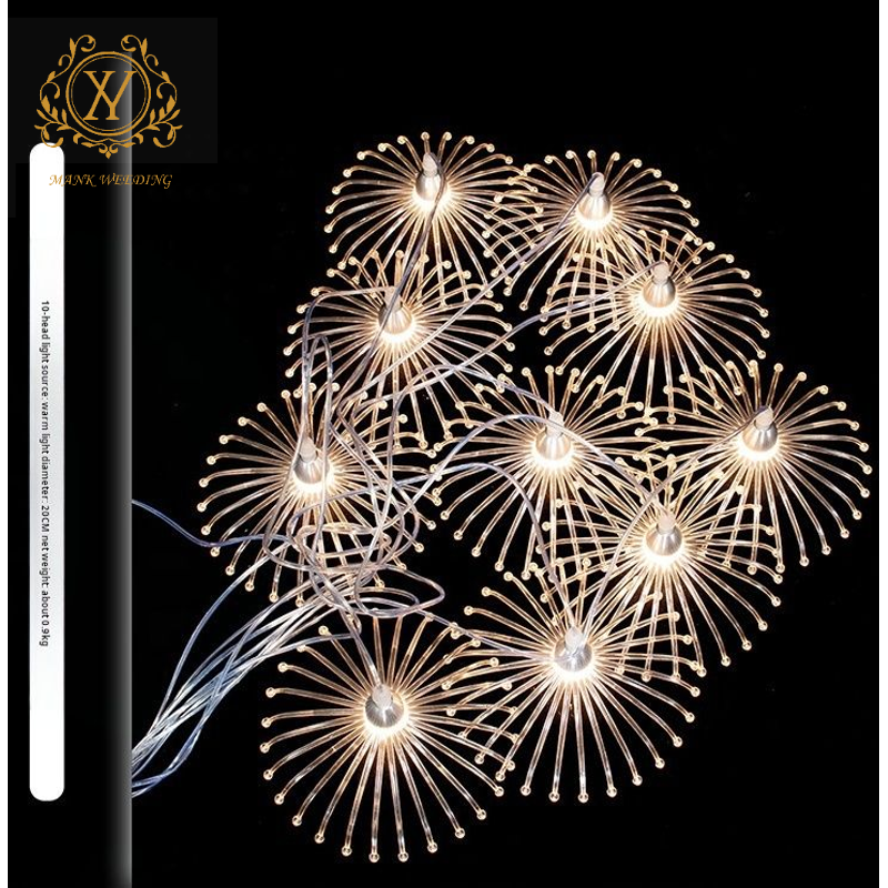 Wedding Props10 Head LED Acrylic Dandelion Ceiling Lighting Decorative Hanging Lamp for Wedding Birthday Party Decor