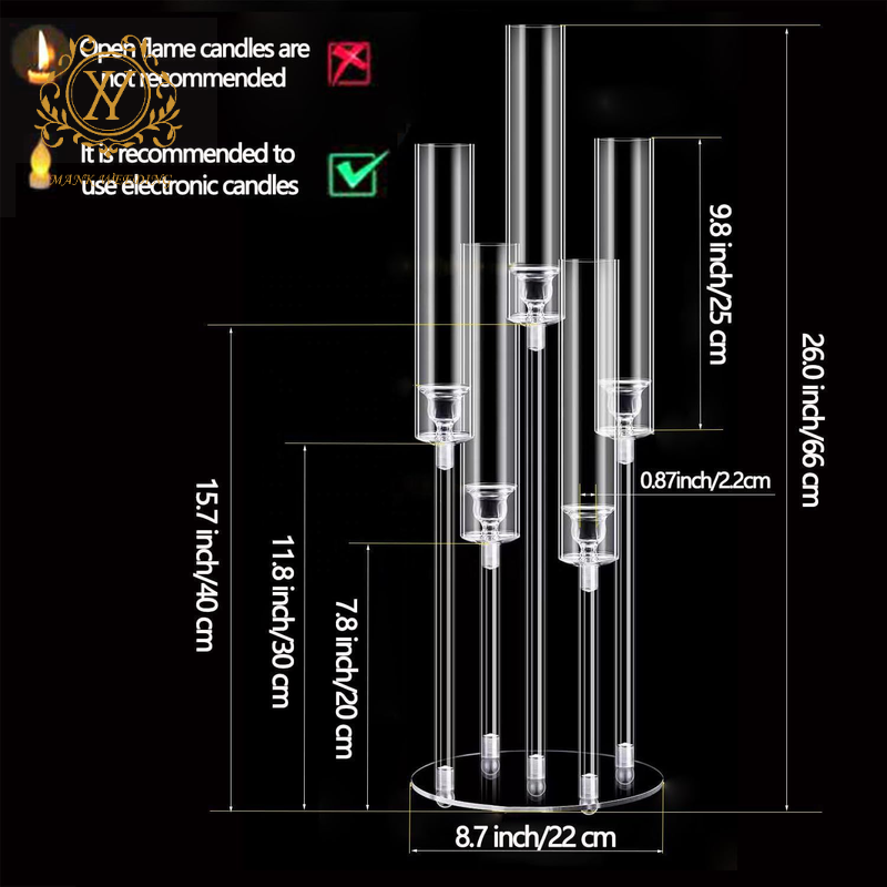 Cheap New Modern Acrylic Candle Holder Wedding Candlestick Holders Hurricane Candle Holder Wedding Decoration Table Centerpiece