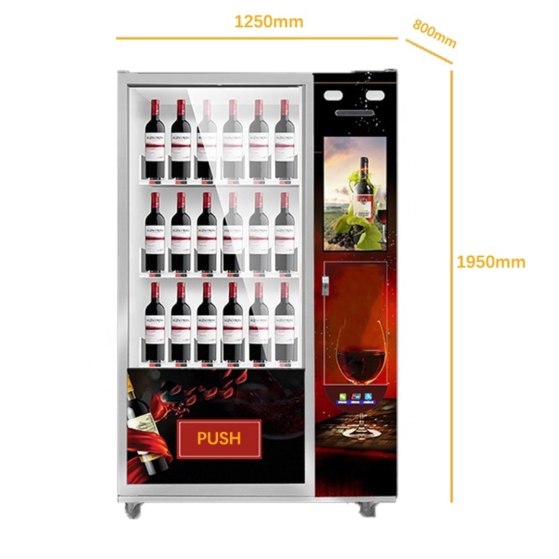 New style Coin Operated 24 Hours Self-service champagne vending machine