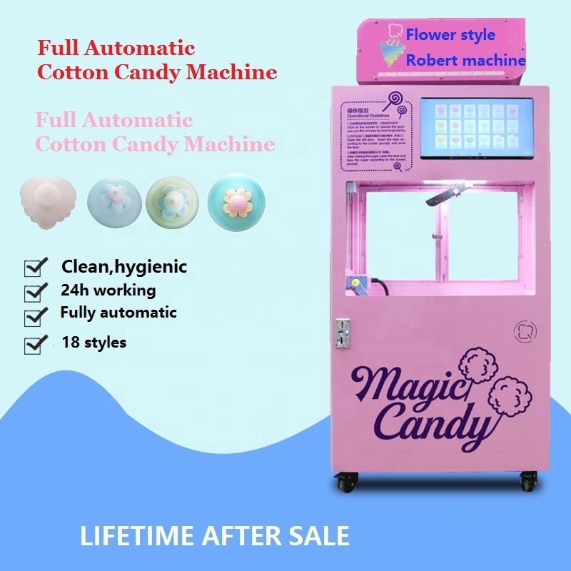 Multiple Colour 26 Flower-Styles Fully-automatic Flower Cotton Candy Machine Vending