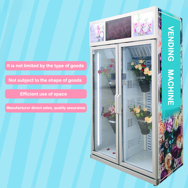 New Arrival High quality Full automatic Touch screen fresh 24 Hours Self-service flower vending machine