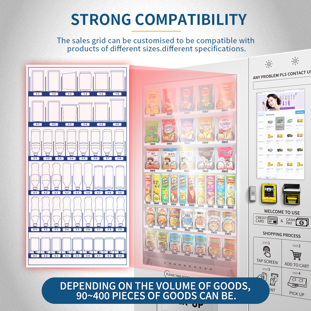 Factory Supply Anti-Theft Customisable Pringles Vending Machines And Hottest Pet Dog Food Vending Machine