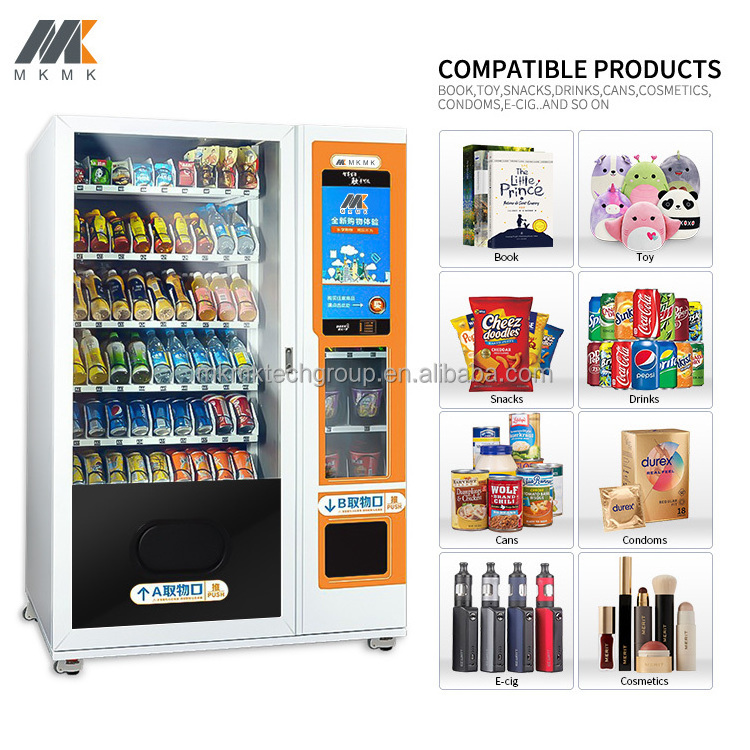 Combination Snacks Cold Drinks Touch Screen Vending Machine Combination Drinks Vending Machine