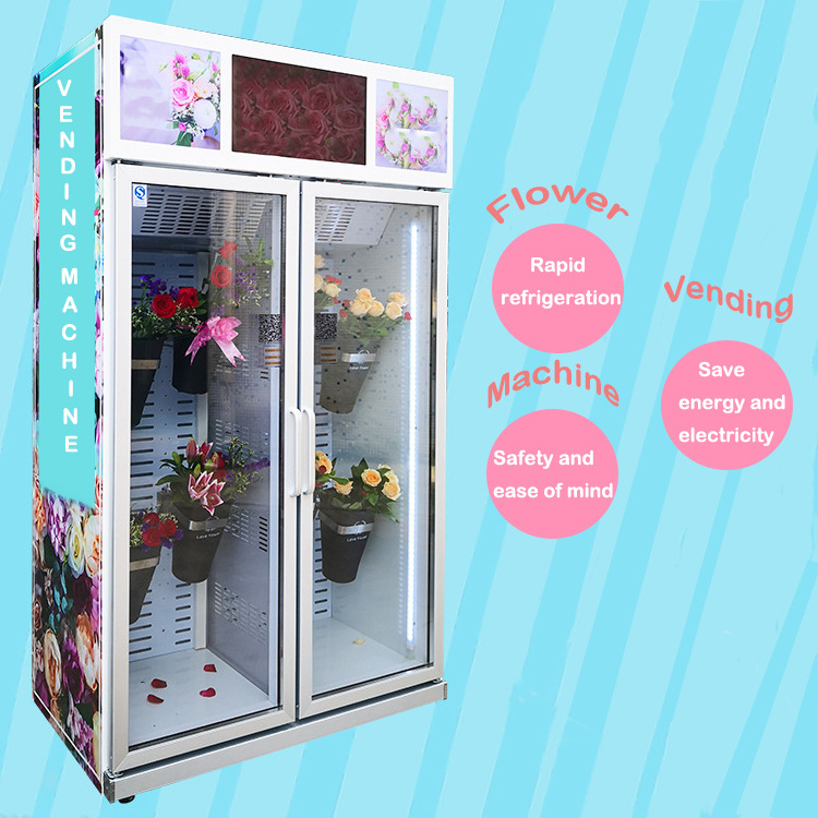 New Arrival High quality Full automatic Touch screen fresh 24 Hours Self-service flower vending machine