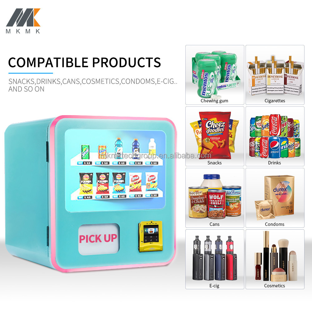 Support customized vending machine packaged food cashless system vending machine coin and banknote operation