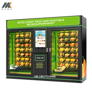 32-Inch Screen Salad Vegetable and Fresh Fruits Fully Automatic Double-cabinet Commercial Vending Machine