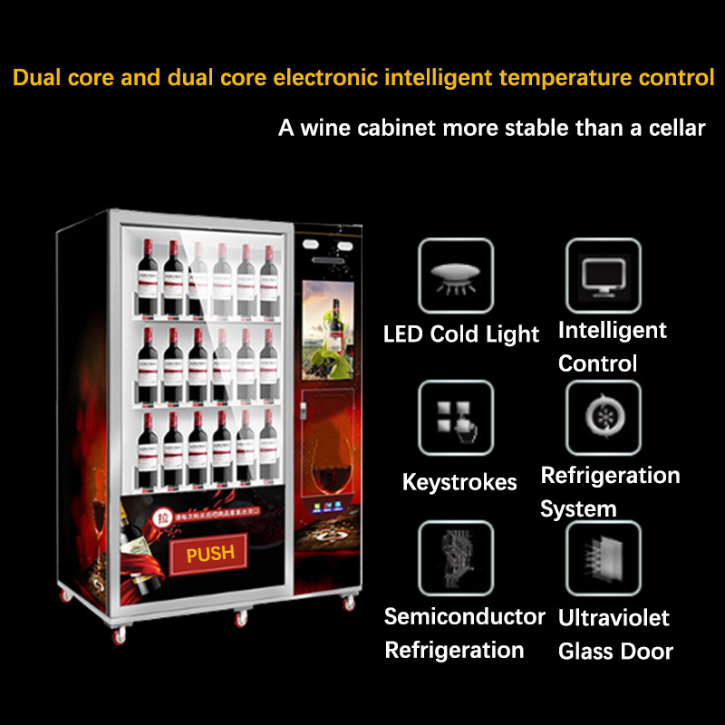 New style Coin Operated 24 Hours Self-service champagne vending machine