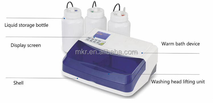 Lab Equipment 96 well plate washing cycle automatic elisa microplate washer machine with incubator optional