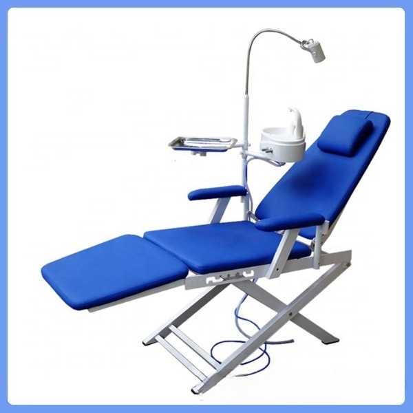 Cheapest Chinese supplier portable dental unit foldable dental chair with spittoon and light