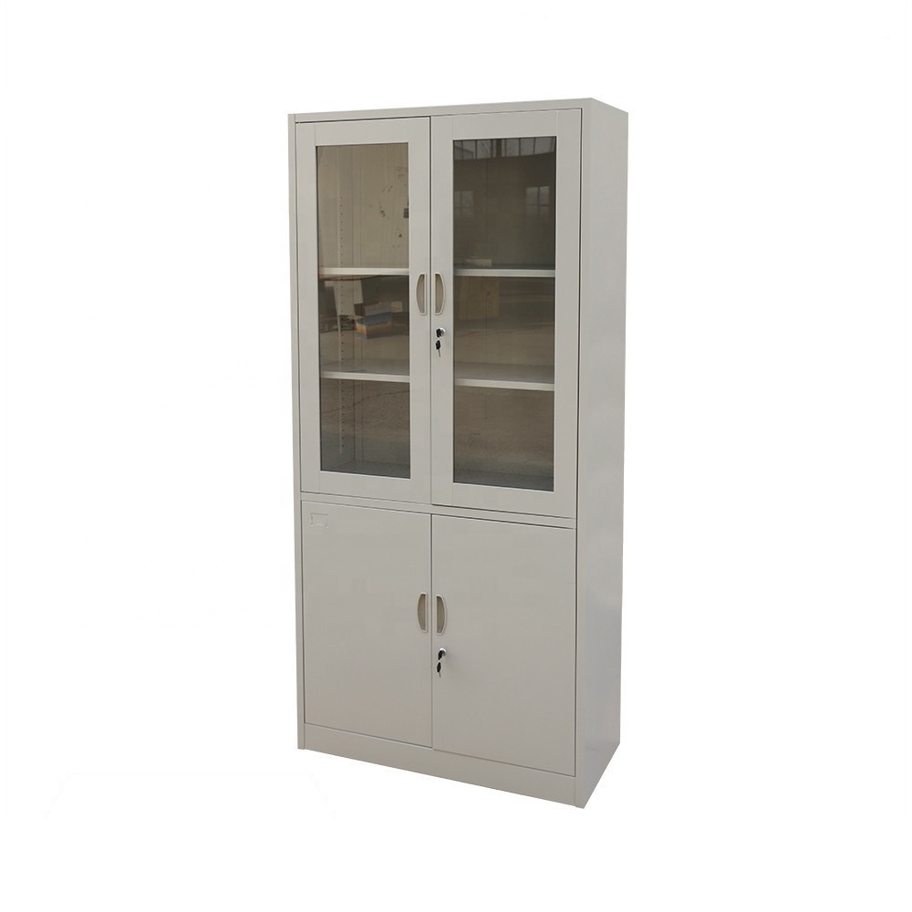 Hospital Clinic Office Cabinet 4 doors cold rolled metal locking glass storage Pharmaceutical Medicines instrument file cabinet