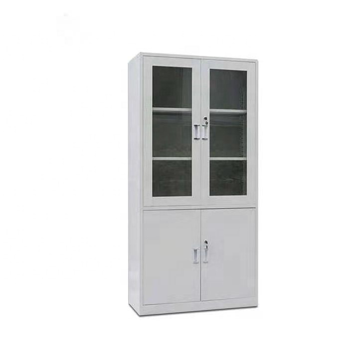 Hospital Clinic Office Cabinet 4 doors cold rolled metal locking glass storage Pharmaceutical Medicines instrument file cabinet