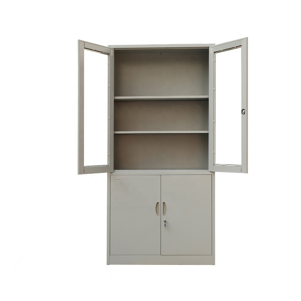 Hospital Clinic Office Cabinet 4 doors cold rolled metal locking glass storage Pharmaceutical Medicines instrument file cabinet