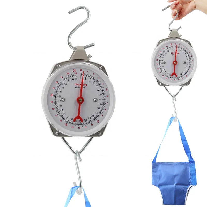 Portable mechanical baby weighting scale 25-100kgs manual hanging baby spring scale