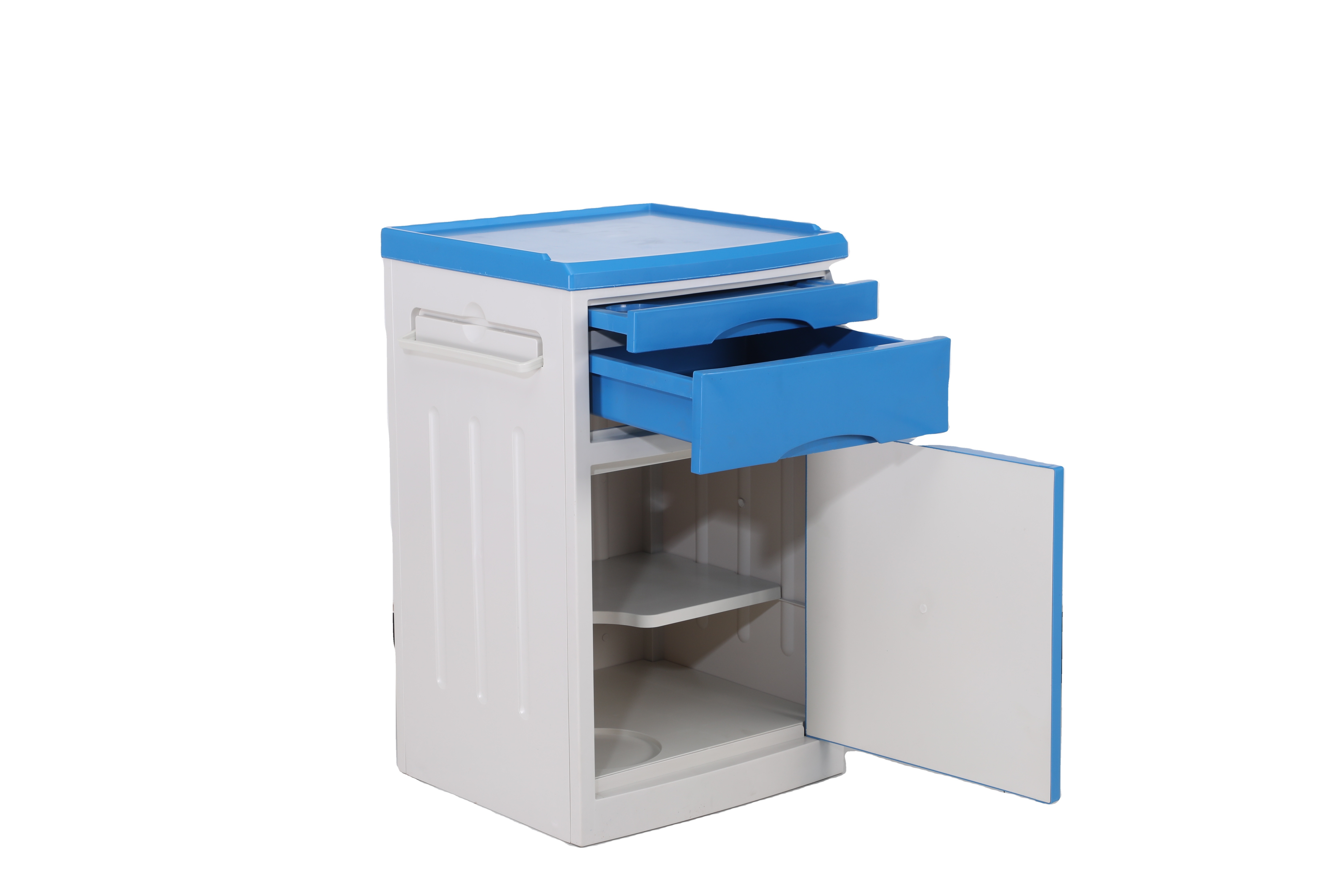 hot sale medical mobile ABS plastic hospital bedside cabinet locker bedside table with drawers and wheels with factory price