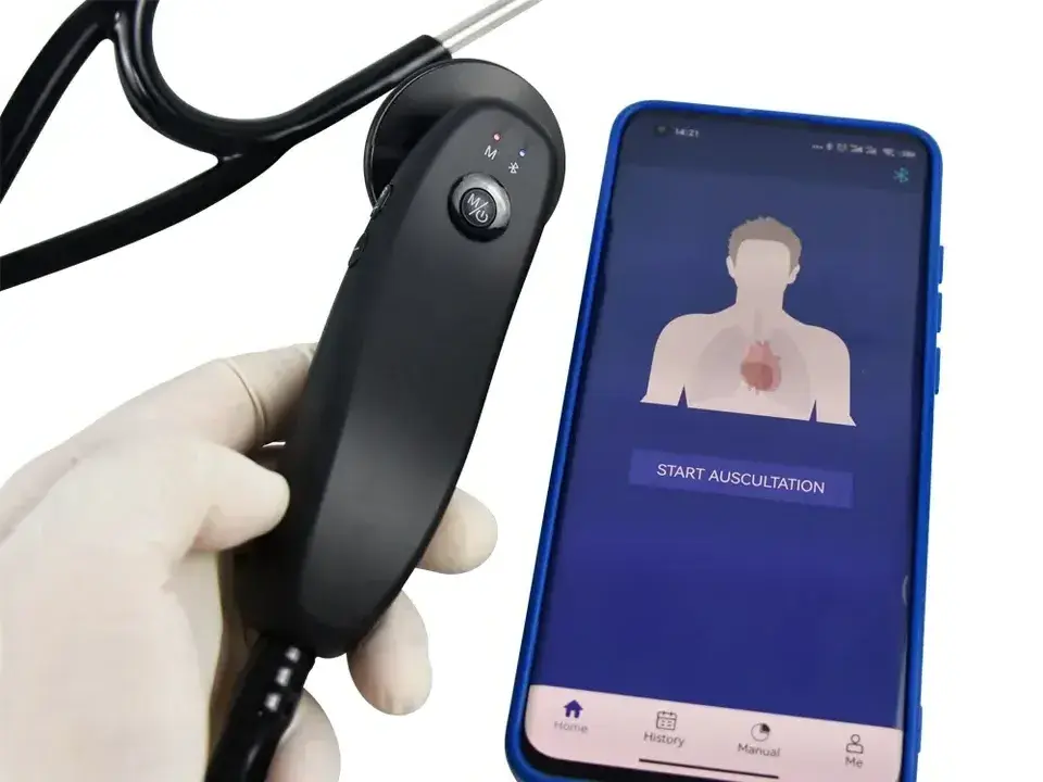 portable electronic digital intelligent Bluetooth wireless stethoscope with software for hospital and home use