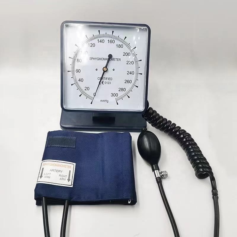 Big screen digital aneroid clock sphygmomanometer desktop blood pressure monitor with cuff storage