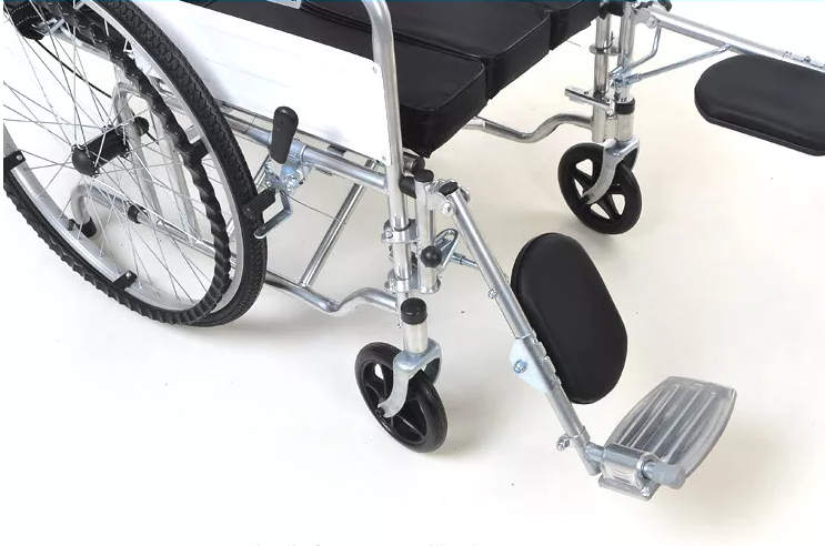 Foldable manual aluminum alloy frame full lying hydraulic handrail wheelchair with toilet buck