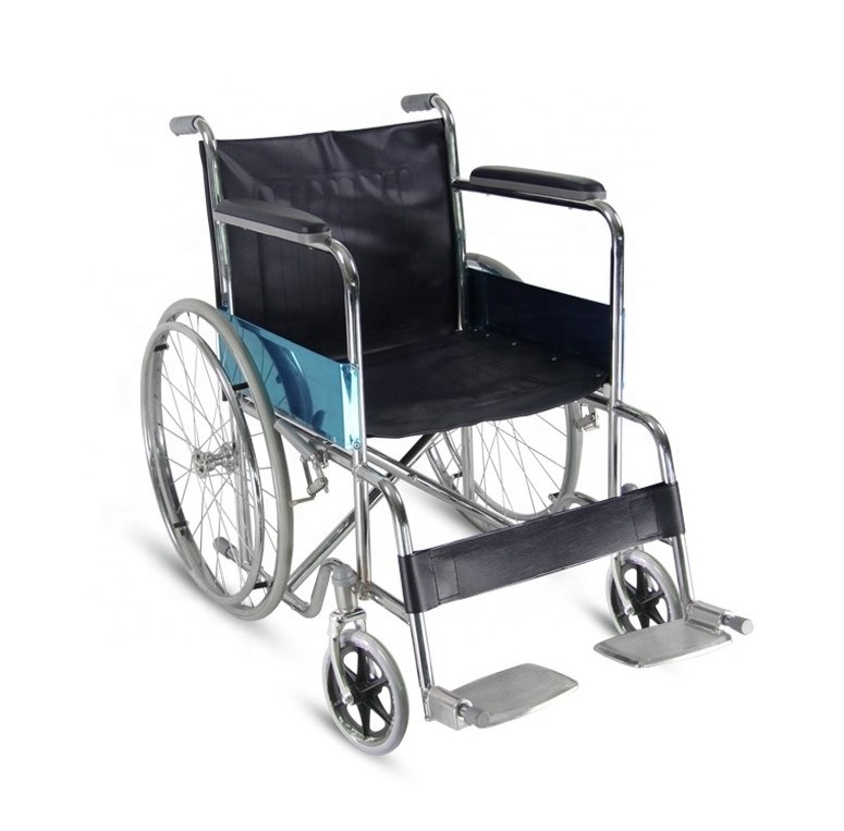 Factory price foldable wheelchair stainless steel lightweight Folding Manual Wheelchair for disabled