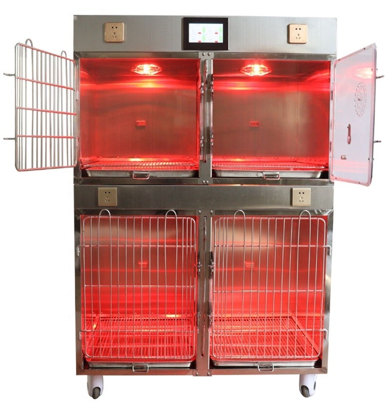 China made Veterinary equipment medical therapy cage ICU oxygen animal pet dog cat 304stainless steel ICU oxygen Veterinary cage