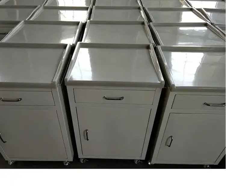 Hospital Furniture low price medical cabinets mobile stainless steel metal bedside locker Cabinet with drawer