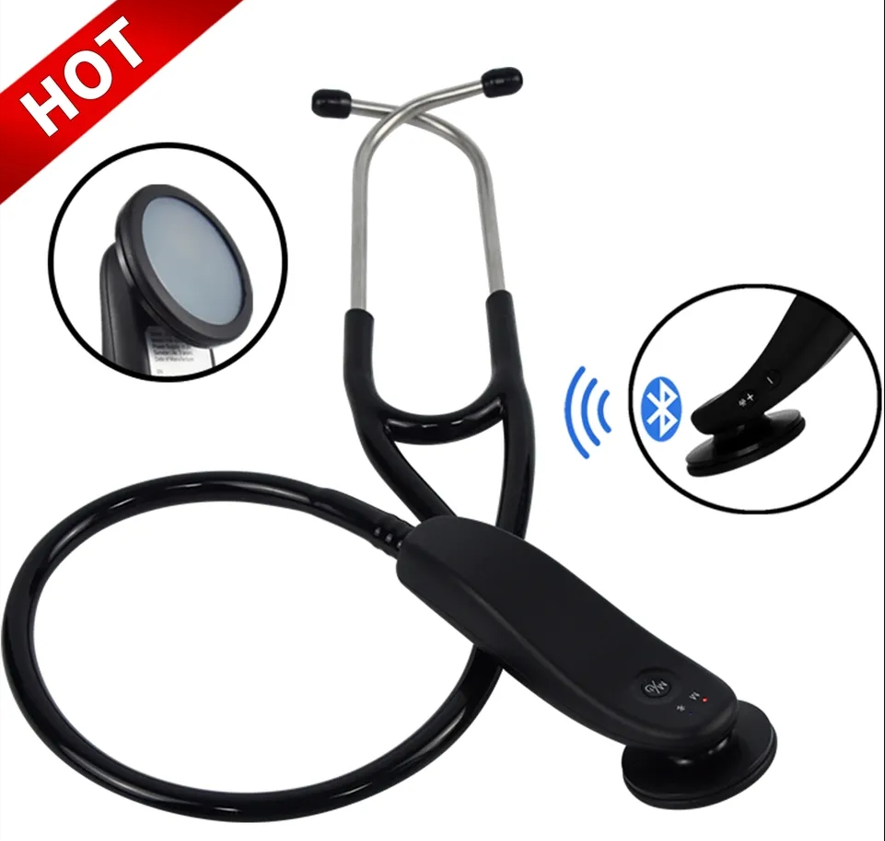 portable electronic digital intelligent Bluetooth wireless stethoscope with software for hospital and home use