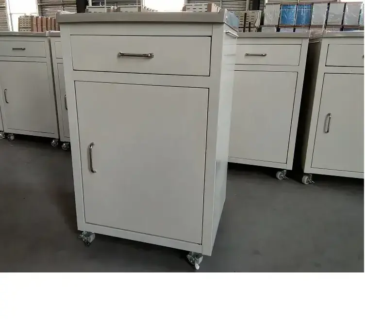 Hospital Furniture low price medical cabinets mobile stainless steel metal bedside locker Cabinet with drawer