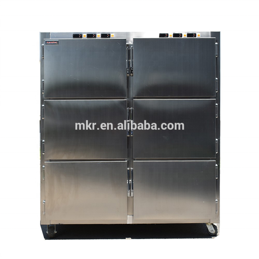 Hospital stainless steel Morgue freezer 6 corpse cold storage chamber Dead Body freezer morgue mortuary refrigerator with door