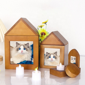 Customizable Wood Pet cremation urns Cat house Pet Caskets sustenance feelings customization Cat Dog Wooden Pet Funerary urns