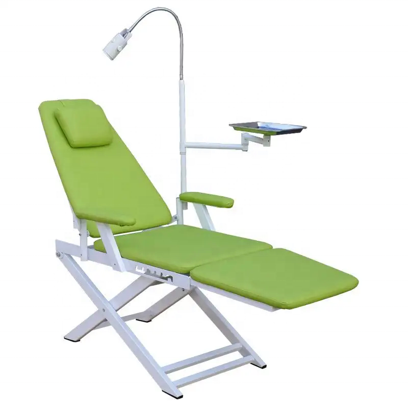 Cheapest Chinese supplier portable dental unit foldable dental chair with spittoon and light