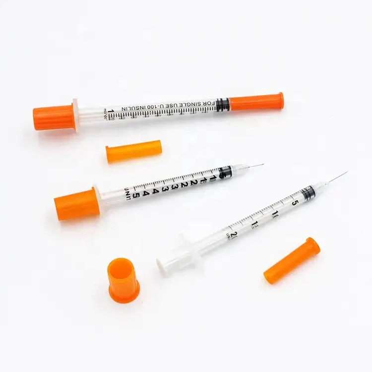 High quality sterile 0.5 1 1.5 ml The double rubber plug has good air tightness disposable insulin needles