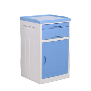 hot sale medical mobile ABS plastic hospital bedside cabinet locker bedside table with drawers and wheels with factory price