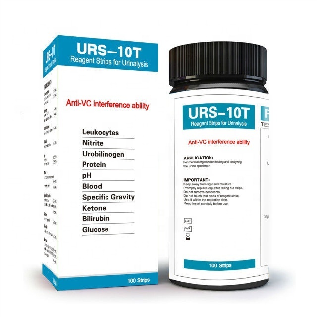 Factory price 100 Strips URS-10T Urinalysis Reagent Strips 10 Parameters Urine Test Strip