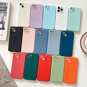 Luxury Liquid Silicone Phone Case For iPhone 15 Pro 14 Plus 13 12 mini 11 XS Max XR 7 8 SE Colourful Matte Protective Back Cover