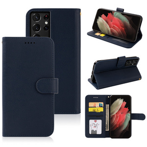 Leather Case For Samsung S21 S20 Plus S21 FE Note20 Ultra A03s M32 With Magnetic Kickstand Luxury Folio Flip Wallet Cover