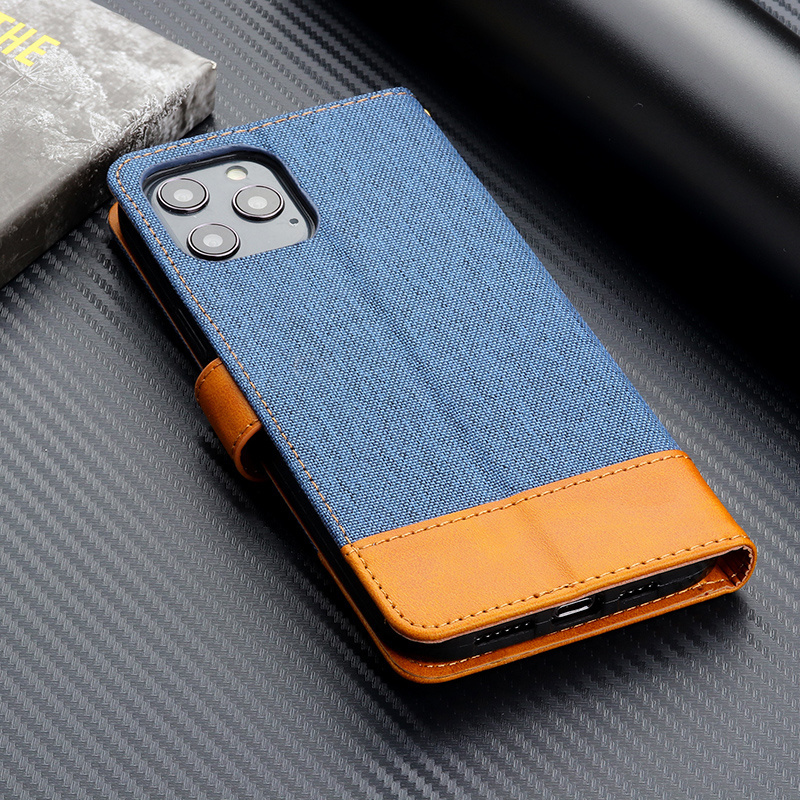 Luxury Jeans Filp Wallet Leather Phone Case For TCL 505 T509K Shockproof Protective Book Cover