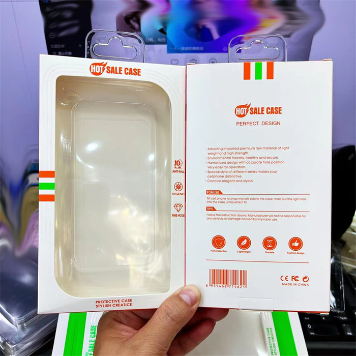 Factory Independent Clear Hook Paper Packaging Box for iPhone 14 Plus 11 Pro 12 13 Samsung OPPO Vivo Huawei Mobile Phone Case