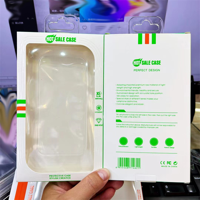 Factory Independent Clear Hook Paper Packaging Box for iPhone 14 Plus 11 Pro 12 13 Samsung OPPO Vivo Huawei Mobile Phone Case